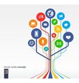 abstract social media background with icons vector image