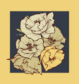 flowers bouquet over dark background in mustard vector image vector image