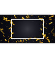golden ribbon with confetti with space for text vector image