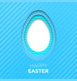 happy easter greeting card egg paper cut vector image vector image
