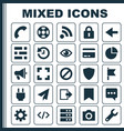 user icons set collection of origami eye vector image