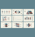 six accounting charts slide templates set vector image