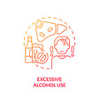 excessive alcohol use blue gradient concept icon vector image vector image