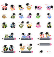 cute owl collection vector image vector image