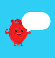 strong healthy happy heart character vector image vector image
