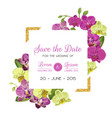 wedding invitation layout template orchid flowers vector image