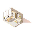 isometric low poly office room vector image vector image