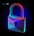 locked padlock cyber security protect vector image vector image