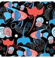 pattern with stingray and fish vector image vector image