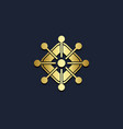 round connection square gold logo vector image