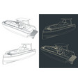 speedboat sketches vector image vector image