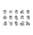 gift box icon set collection present package vector image