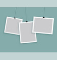 hanging photo frames in different sizes background vector image vector image