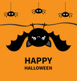 happy halloween spider set hanging cute vector image vector image