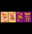 retro groovy posters design in 70s style vector image vector image