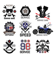 set logo for moto shops and service cars vector image