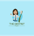 dentist mascot logo vector image