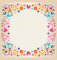 happy birthday border lined paper card vector image