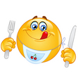 hungry emoticon vector image vector image