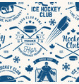 ice hockey club seamless pattern in retro style vector image