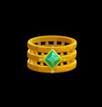 magic ring wizard with green gemstones vector image vector image