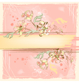 sketch grunge flowers on watercolor background vector image