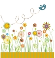 beautiful flowers greeting card vector image