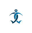crossed legs man logo icon symbol vector image