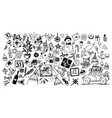 doodle drawn christmas and new year symbols vector image vector image