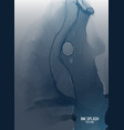 liguid flow navy watercolor splash with navy blue vector image