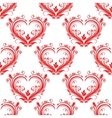 seamless pattern ornate floral hearts vector image vector image