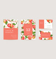 wedding apple invitation card vintage autumn save vector image