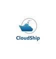 cloud ship logo vector image vector image