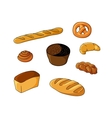 set of cartoon bread bakeries vector image