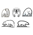 set of cartoon polar bears vector image vector image