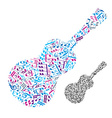 bright acoustic guitar filled with musical notes vector image