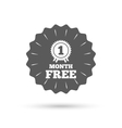 first month free sign icon special offer symbol vector image