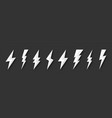 lightning bolt icons collection flash symbol vector image vector image
