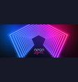 neon stage floor in pink and blue colors vector image vector image