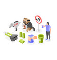 people clean after dogs composition vector image vector image