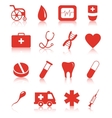 set of medical icons on white background vector image