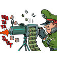 war general militarist shoots soldiers like vector image