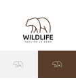 bear line silhouette walking wildlife animal logo vector image