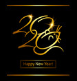 design golden poster text 2020 happy new year vector image