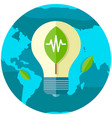 eco light bulb on background planet production vector image