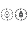 leaf in arrows line and glyph icon ecology vector image