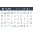 set flat line icons appliance vector image vector image