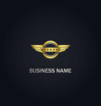 wing emblem star company gold logo vector image vector image