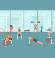workout training in gym cross fit exercise vector image