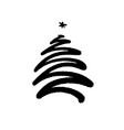 christmas tree hand drawn2 vector image vector image